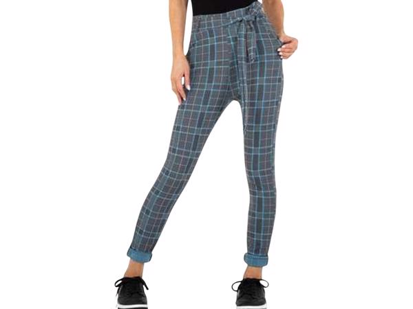 Geruite legging grijs blauw XL/XXL