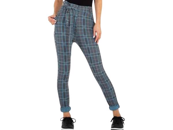 Geruite legging grijs blauw XL/XXL