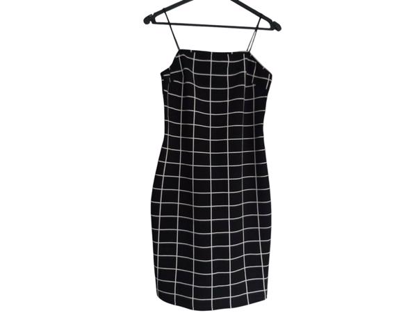 jurk geruit zwart wit M
