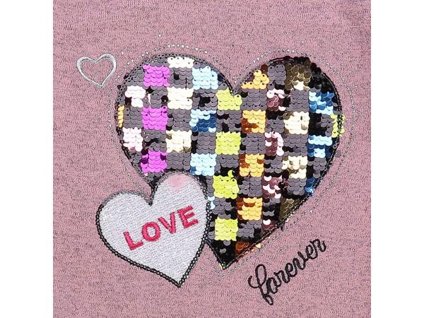 Seagull lange trui love forever glitter lichtroze 158/164