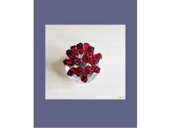 Swarovski Vaas 15 rode rozen met doos, certificaat, spiegel