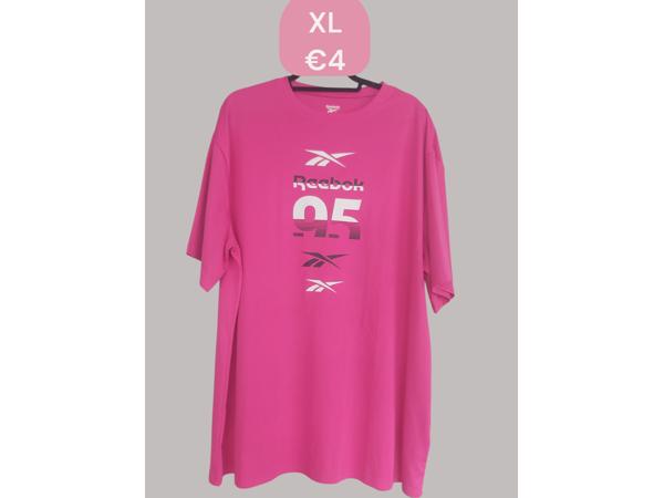 T-shirt roze lang en wijd ree bok print maat XL