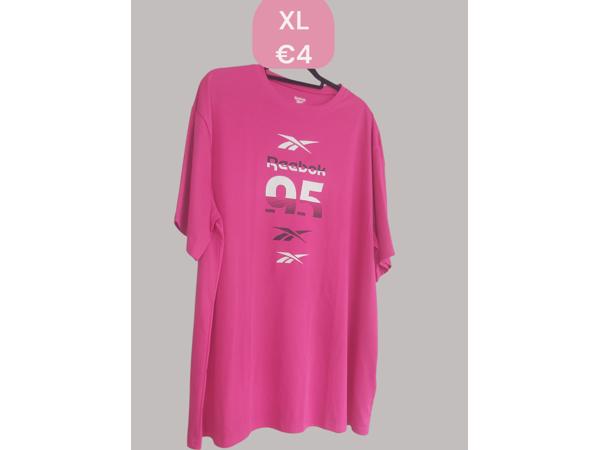 T-shirt roze lang en wijd ree bok print maat XL