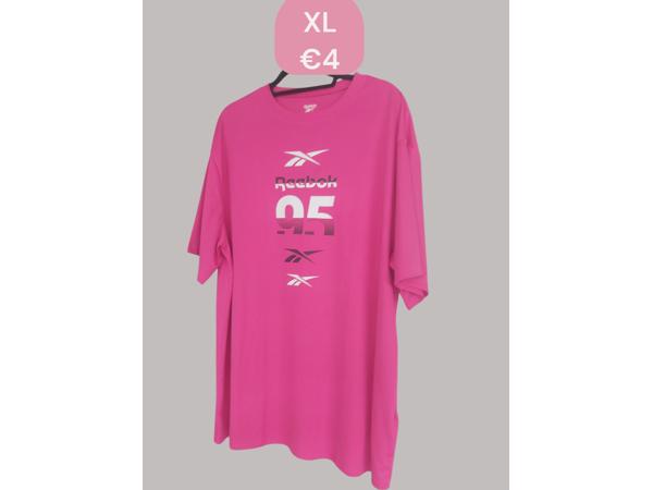 T-shirt roze lang en wijd ree bok print maat XL