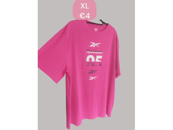 T-shirt roze lang en wijd ree bok print maat XL