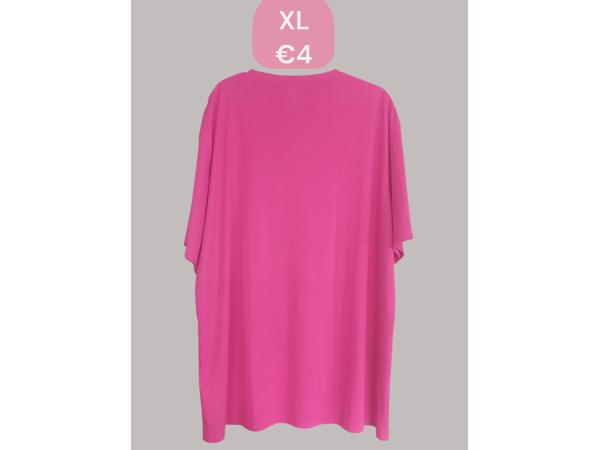 T-shirt roze lang en wijd ree bok print maat XL