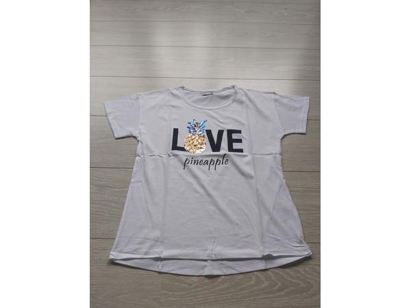 Glo-Story T-shirt love pineapple wit 158