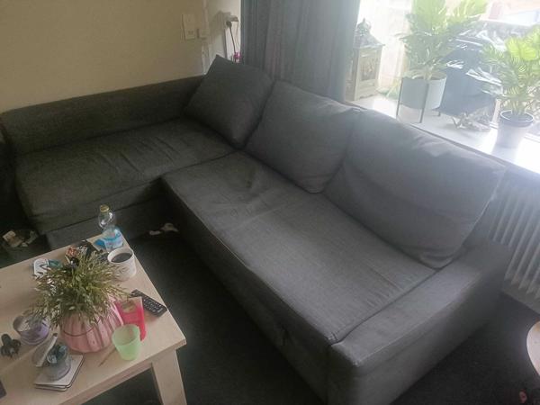 Hoekbank stof tevens slaapbank