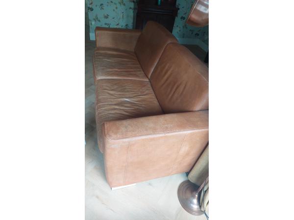 Onverwoestbare  leren  bank 2,5 a 3 zits