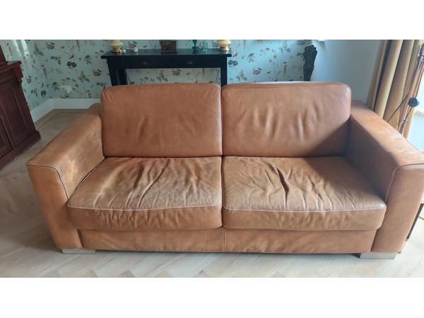 Onverwoestbare  leren  bank 2,5 a 3 zits