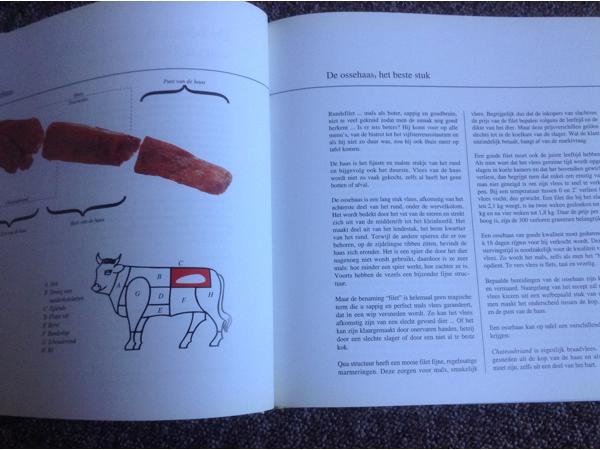Twee kookboeken één met rundsvlees en één met microgolfoven,