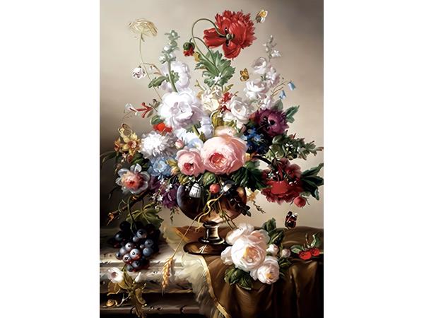 nr 42 Diamond painting bloemen 50x40cm (vierkant)