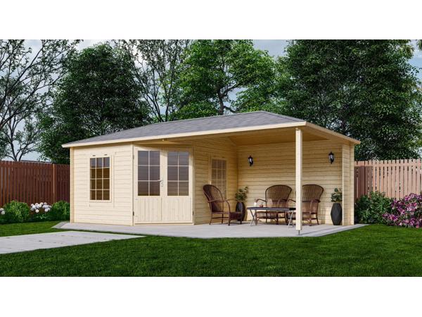 Blokhut 3555Z met overkapping.