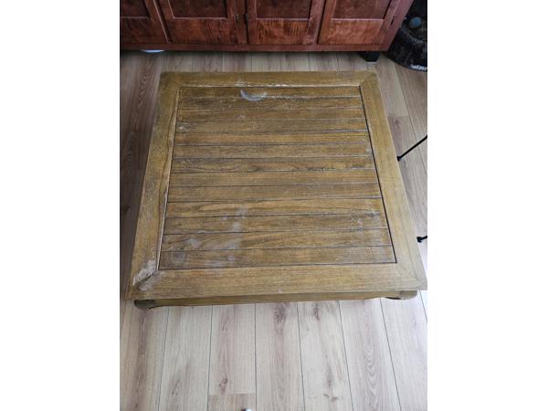 Massief eiken opiumtafel (100 x 100cm)