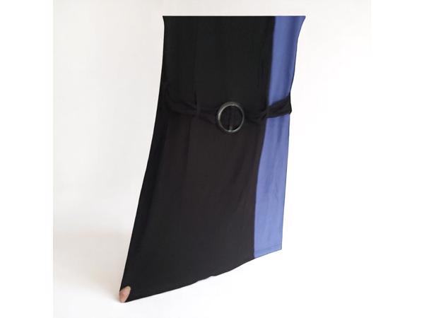 Stretchy jurk zwart paars S/M