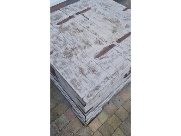 Grenen robuuste salontafel/opbergkist
