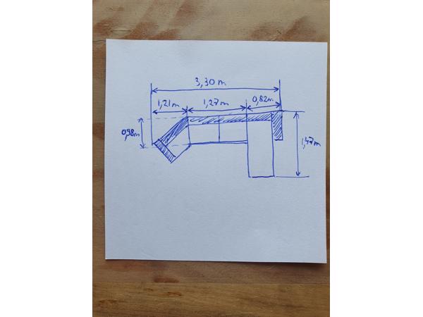 hoekbank bestaande uit 3 losse delen