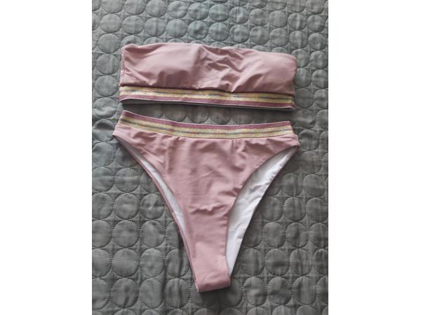 Bandeau bikini roze goud L