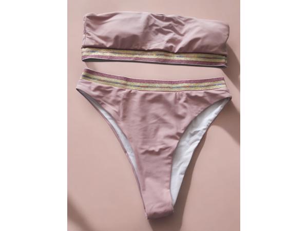 Bandeau bikini roze goud L