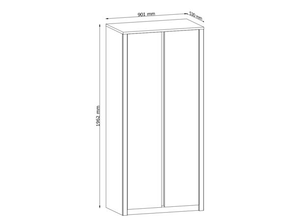 Kledingkast VEDDE 90x197 wild eiken