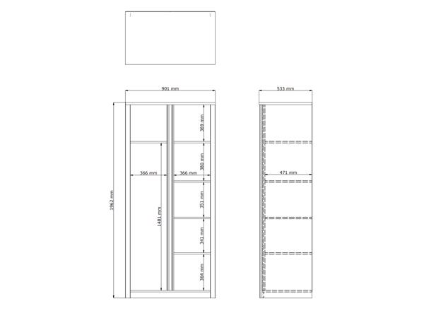 Kledingkast VEDDE 90x197 wild eiken