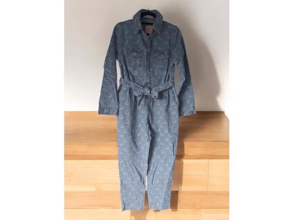 White Icy spijker jumpsuit maantjes blauw L